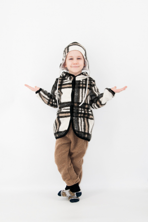 Compleuri din Lână - Set Hanorac+Pantalon din lana - Crem Mix