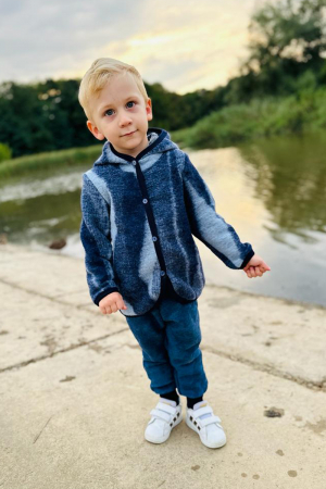 Set Hanorac+Pantalon din lana - Bleo Stripes [2]