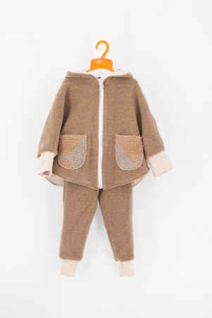 Set Capa + Pantalon din lana -Crem [0]