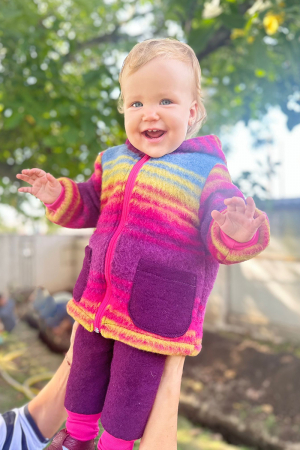 Set Jacheta+Pantalon din lana -Curcubeu [0]