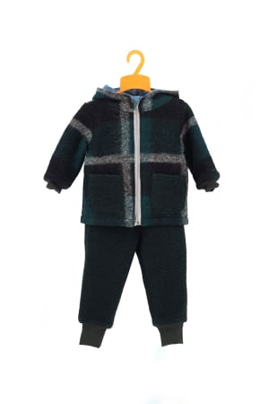 Compleuri din Lână - Set Jachetă și Pantalon din Lână Kaki Mix pentru Copii - H. Bebe