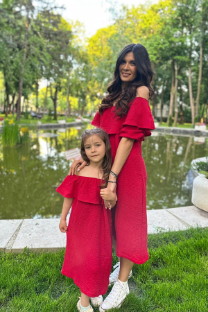 Set Rochițe in A cu Volan, din muselina - Zmeuriu [0]