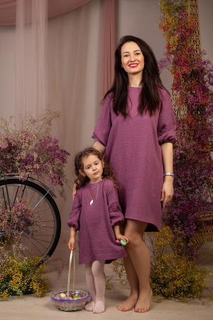 Set Rochițe Asimetrice,  din muselina -Mov [0]