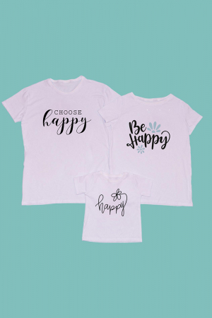 Seturi Familie - Set Tricouri Familie Be Happy