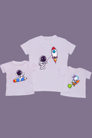 Tricouri - Set Tricouri Tata - 2 copii Cosmic Fun