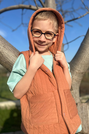 Veste din Lână - Vestă din Bumbac Matlasat - Pumpkin