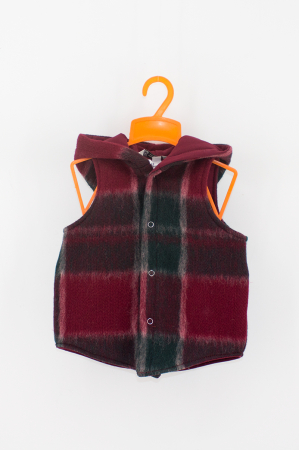 Veste - Vestă din lână - Visiniu