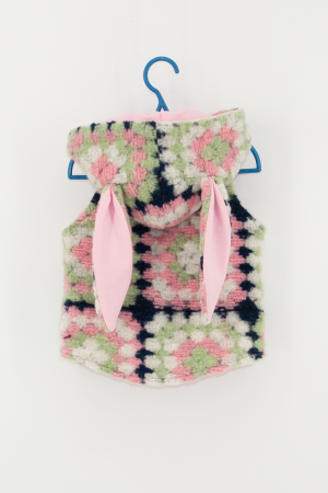 Veste din Lână - Vestă din lână fiartă -Roz/Mint Etnic