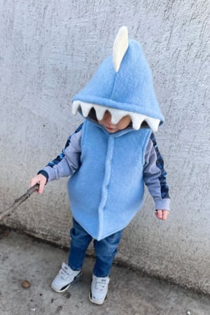Vestă din lână fiartă - Baby Shark Blue [1]