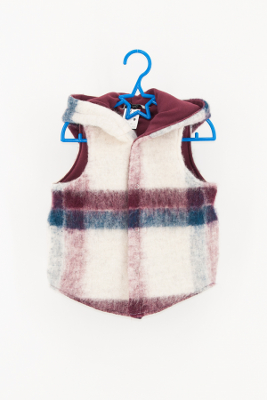 Vestă din lână -Alb- Visiniu [1]