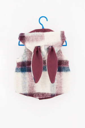 Veste - Vestă din lână -Alb- Visiniu