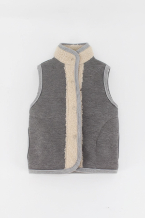 Veste din Lână - Vestă din lână  Sherpa - Gri