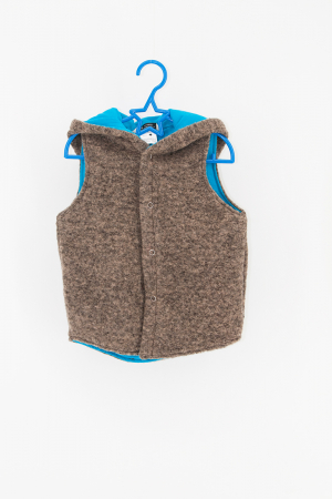Vesta Iepuras din lana fiarta - Brown [1]