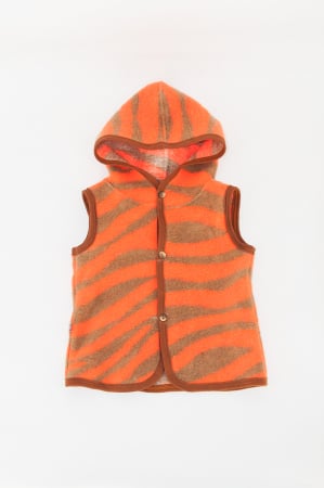 Veste - Vestă subtire din lână fiartă - Orange Stripes