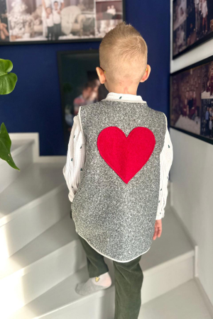 Veste din Lână - Vestă tip Cojoc - Gri Hart