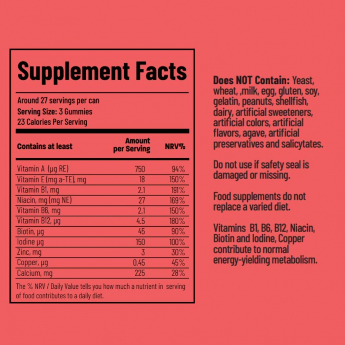 Energy & Metabolism – Drajeuri din fructe (Cirese si Mar) fortificate cu Vitamina B, Cupru si Iod [5]