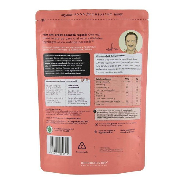 Slim Fit Detox, pulbere functionala ecologica Republica BIO, 200 g [2]