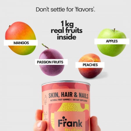 Skin, Hair & Nails – Drajeuri din fructe (Mango, Piersici, Fructul Pasiunii si Mar) fortificat cu Biotina, Niacina, Iod si Vitamina A [3]