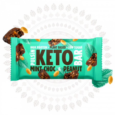 Batoane Proteice - Baton Proteic Keto cu Ciocolata, Menta si Arahide, PULSIN, 50g