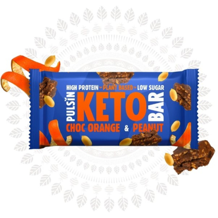 Batoane Proteice - Baton Proteic Keto cu Ciocolata, Portocale si Arahide, PULSIN, 50g