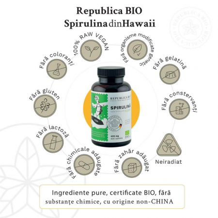 Spirulina Ecologica de Hawaii (400 mg) Republica BIO, 300 tablete [1]