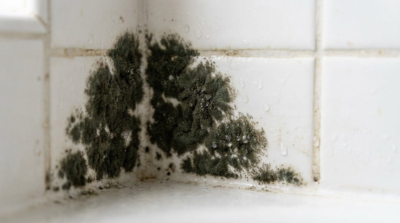 mucegai pe gresie-faianta in baie sau bucatarie