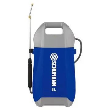Pompa de stropit electrica cu acumulator Schumann® Profesional, 8 L, Li-ION, lance inox, duza cupru, indicator LED, curele reglabile, Albastru