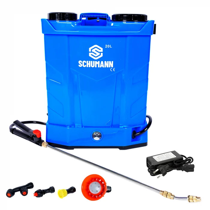 Pompa de stropit electrica, Schumann®, 20 L, acumulator, 6 BAR, regulator, 5 duze de stropire incluse