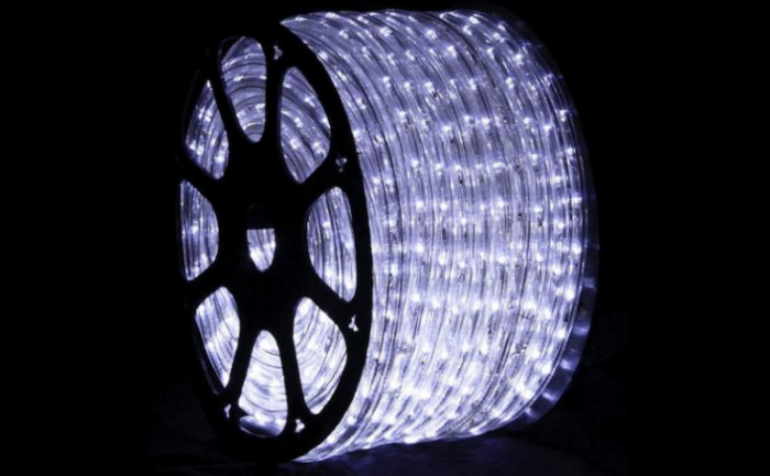 Rola led, furtun luminos de exterior, ALB RECE, 10 m, alimentator inclus [3]