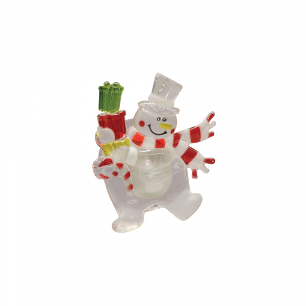 Decor pentru fereastră cu LED, om de zăpadă, cu ventuză, 3V [4]