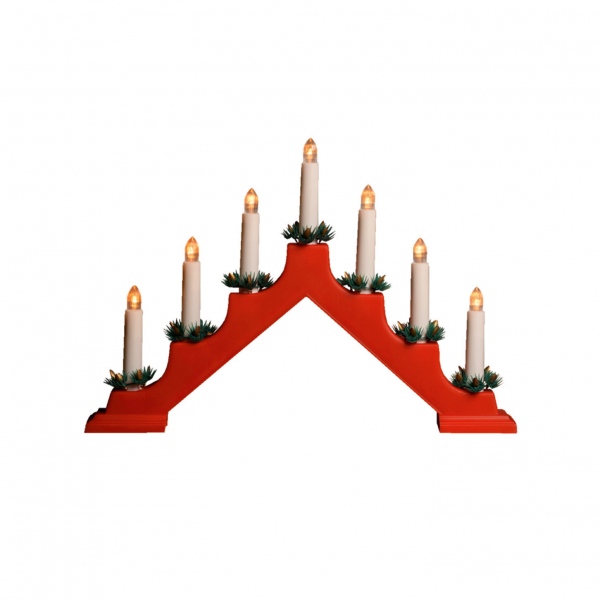 Decor piramidă cu lumânări, 7 becuri, roşu, 3V [2]