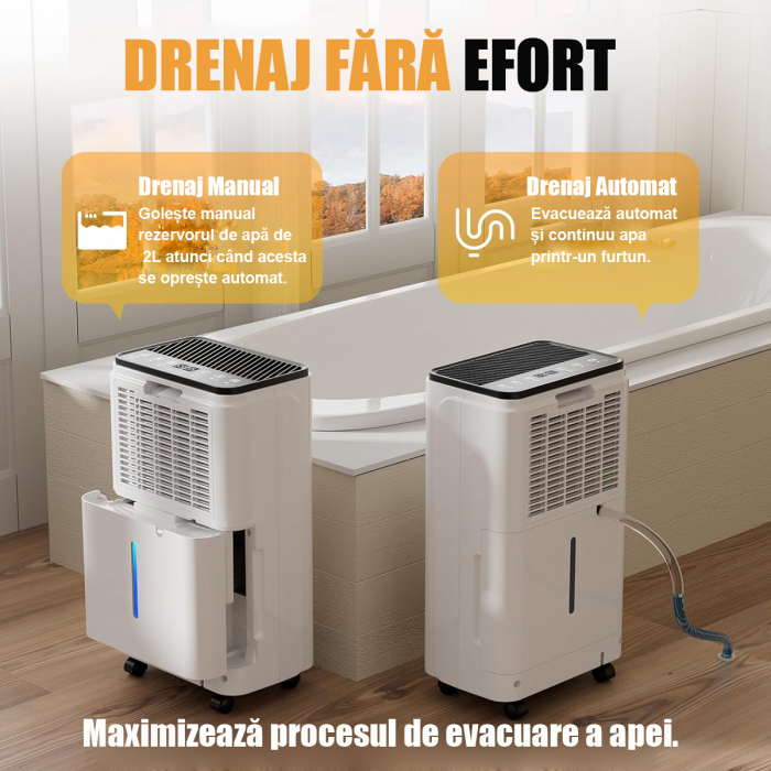 Dezumidificator Heber®, 12 l/zi afisaj si control digital, dezumidificare inteligenta, functie uscare haine, temporizator 24 de ore, WiFi, Smart Life [5]