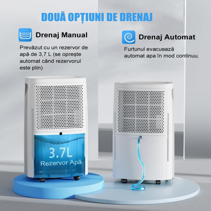 Dezumidificator Heber® 20 l /zi, cu rezervor de apa de 3,7 l, blocare pentru copii, furtun de scurgere pentru drenaj continuu, eficient energetic [6]
