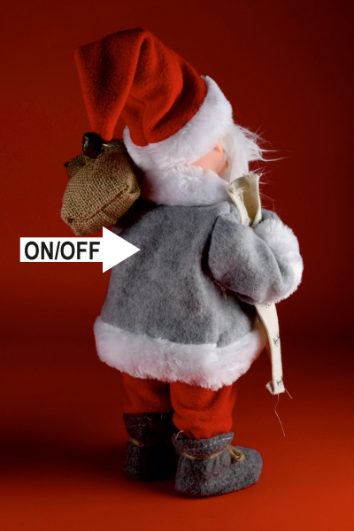 Figurină Moş care dansează şi cântă, 30 cm, roşu, 4,5V [4]