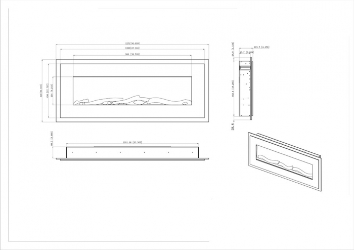 Focar electric incorporabil Nobil, Dimensiuni (I*L*A) :520x1270x175 mm, 2000W, 2 trepte de incalzire, Telecomanda [3]