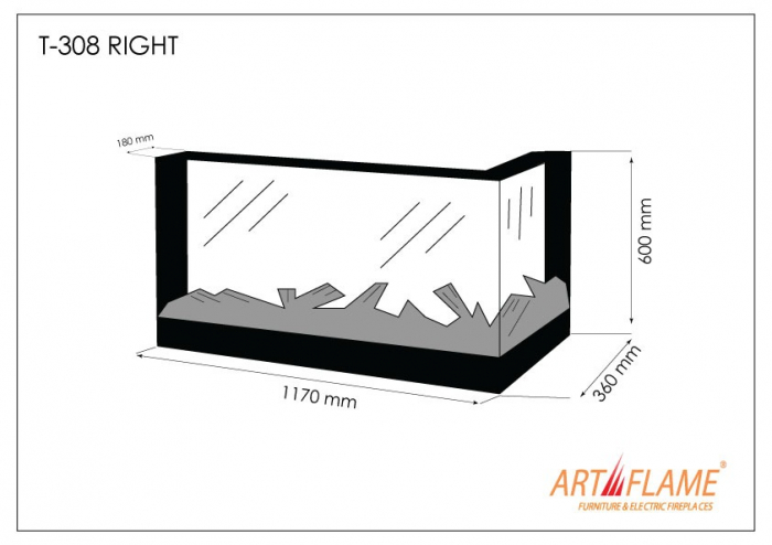 Focar electric pe colt Triumf, Dimensiuni (I*L*A) :620*1200*(600)*360 mm, Putere (W) 50, Efect 3D [3]
