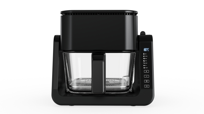 Friteuza cu aer cald Heber®, 1500W, 4 l, recipient gatire din sticla termorezistenta, 40-200°C, 7 programe, panou tactil, HBR-1107, negru [4]