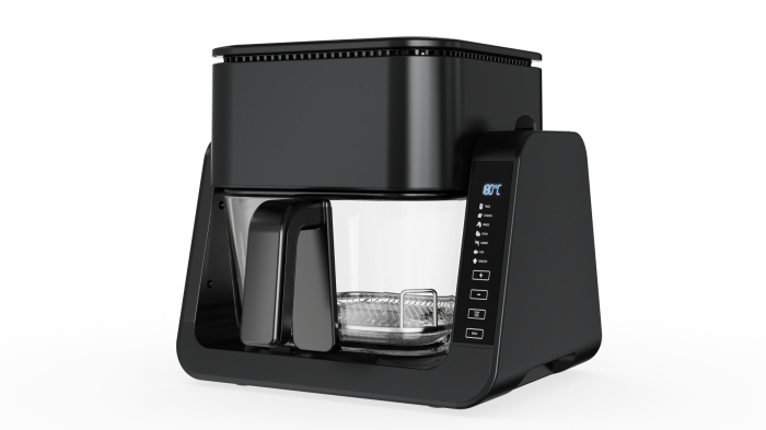 Friteuza cu aer cald Heber®, 1500W, 4 l, recipient gatire din sticla termorezistenta, 40-200°C, 7 programe, panou tactil, HBR-1107, negru [3]