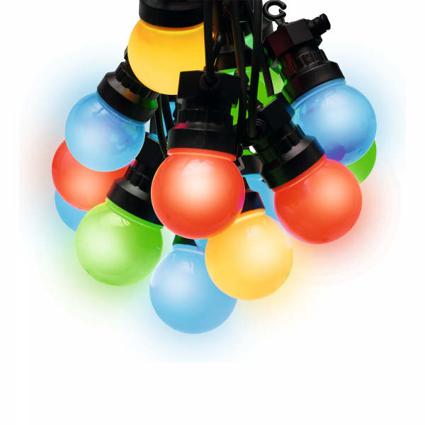Ghirlanda Party LED cu legare in serie, pentru exterior, 10 globuri colorate, 5 m [1]