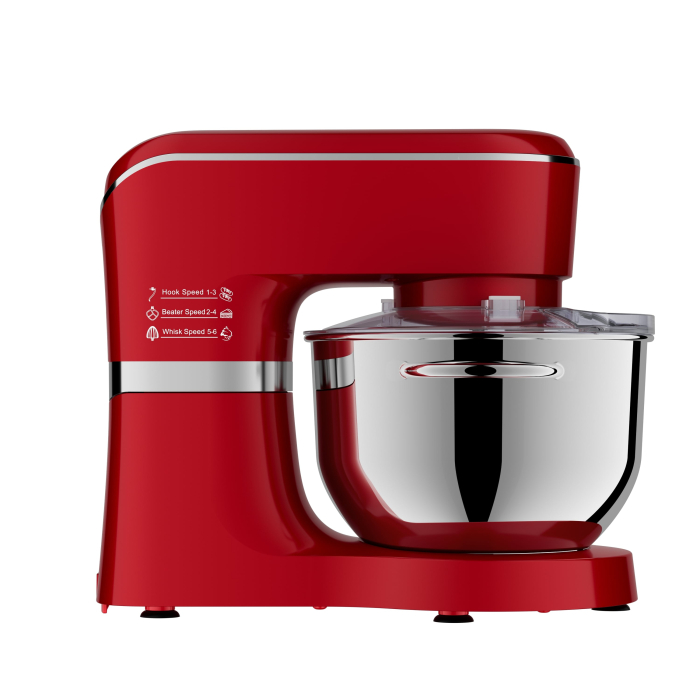 Mixer cu bol din inox Heber® HBR-1503R, 2000 W, Afisaj Digital, Timer, Bol 6.2 L inox, 6 Viteze, Functie Pulse, Miscare eliptica, Rosu [9]