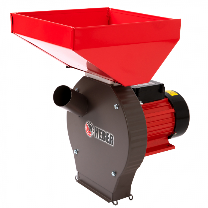 Moara electrica Heber®, 3.8 kw 3000 rpm motor 100% cupru, 300 kg/ora, cuva mare, 20 de ciocanele pentru cereale si stiuleti + sac, surubelnita, perie [4]