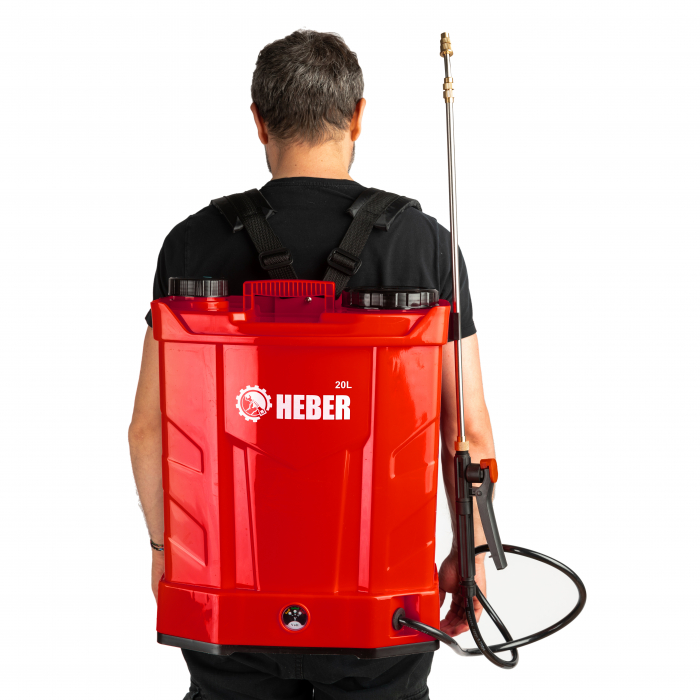 Pompa de stropit electrica, 20 litri, Heber®, regulator de presiune, 6 bari, cu acumulator, 5 duze incluse [2]