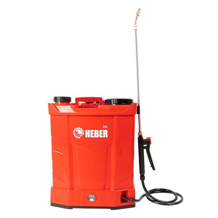 Pompa de stropit electrica, 20 litri, Heber®, regulator de presiune, 6 bari, cu acumulator, 5 duze incluse [6]