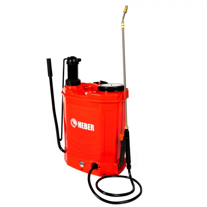 Pompa de stropit electrica + manuala (2in1), HEBER, 16 L, acumulator, 6 BAR, regulator, 5 duze de stropire incluse incluse [7]