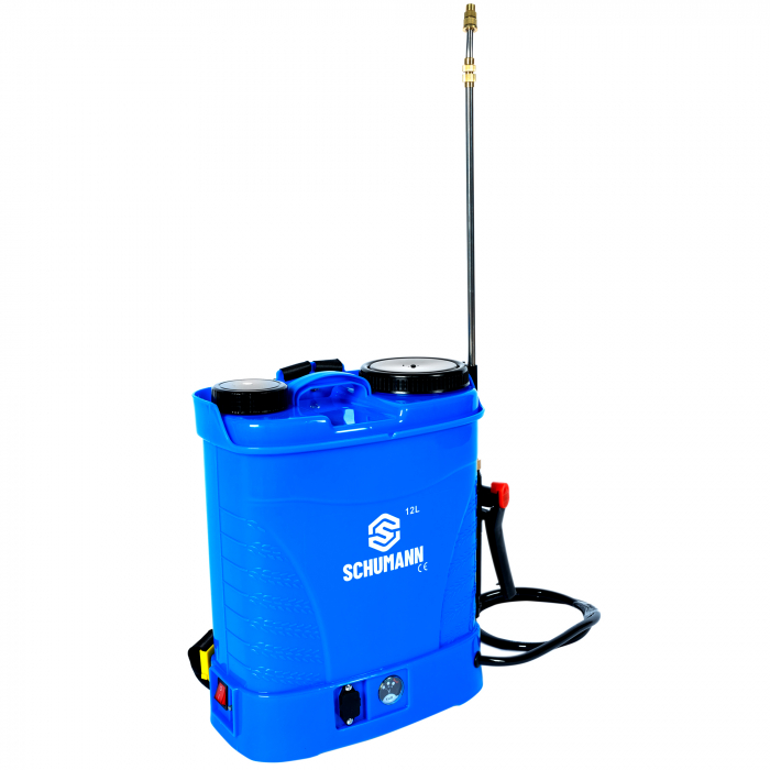 Pompa de stropit electrica, Schumann®, 12 L, acumulator, 6 BAR, regulator, 5 duze de stropire incluse [8]