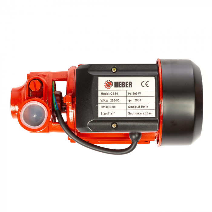 Pompa de suprafata, Heber®, QB60, putere 370W, debit 40L/min, H 20 m, corp din fonta [8]