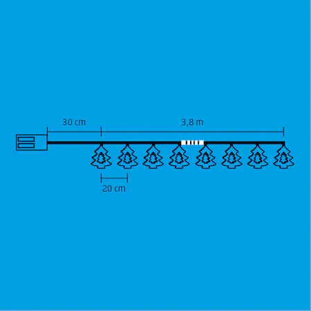 Ghirlandă cu LED-uri şi baterii, decor brad, 20 LED alb cald [2]