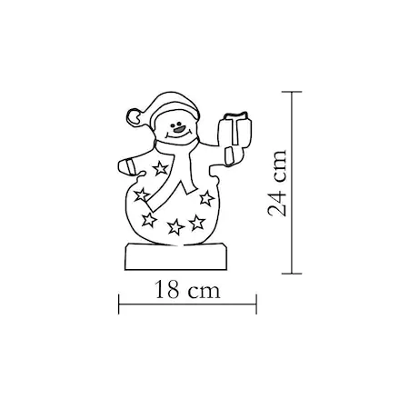 Decor pentru masă cu LED, pâslă, om de zăpadă cu cadou, 4,5V [5]