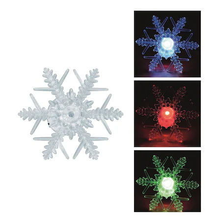 Decor pentru fereastră cu LED, fulg de zăpadă, cu ventuză, 3V [2]