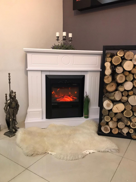 Semineu electric Ambasador alb & Cristina, Dimensiuni 978x1048x300 mm, Telecomanda, Efect 3D [3]